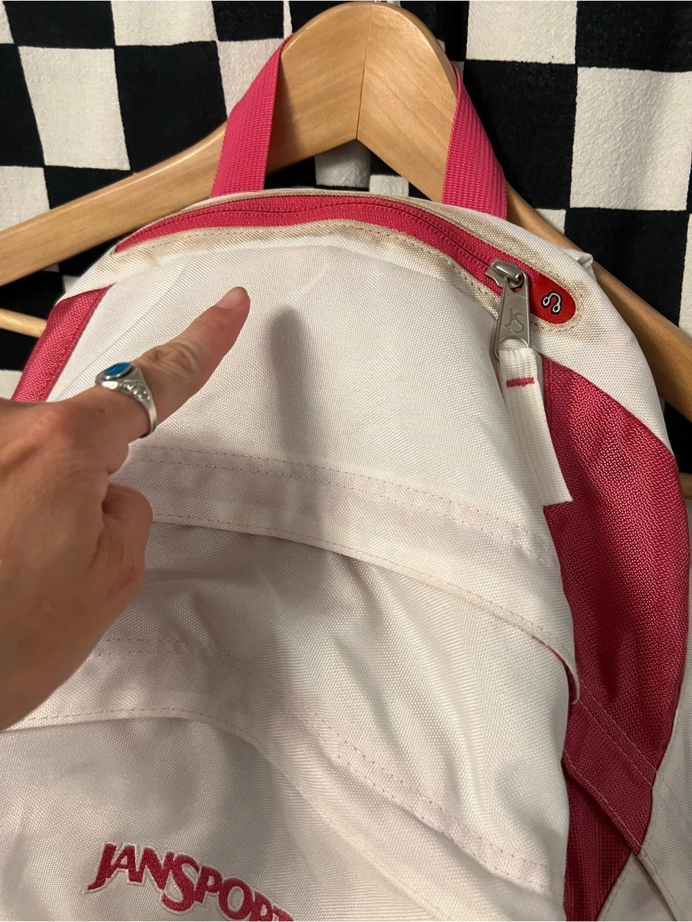 Jansport white pink